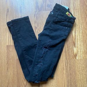 Blank Denim Destroyed Denim Black Skinny Jeans 25